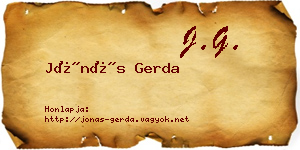 Jónás Gerda névjegykártya